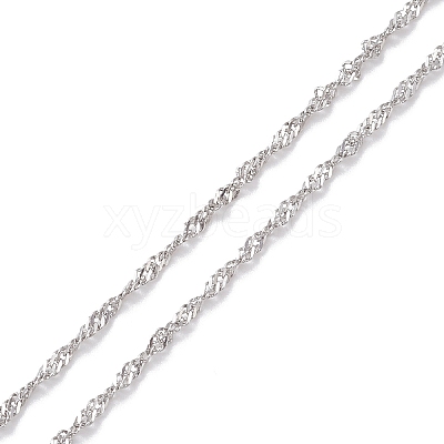 201 Stainless Steel Virgin Cross Pendant 304 Stainless Steel Singapore Chain Rosary Bead Necklaces for Women Men NJEW-JN05436-1