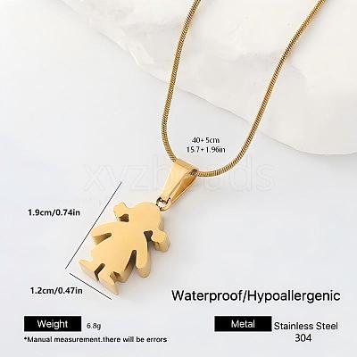 Elegant 304 Stainless Steel Pendant Necklaces for Women JT5004-3-1