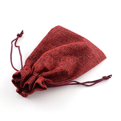 Burlap Packing Pouches Drawstring Bags X-ABAG-Q050-13x18-06-1