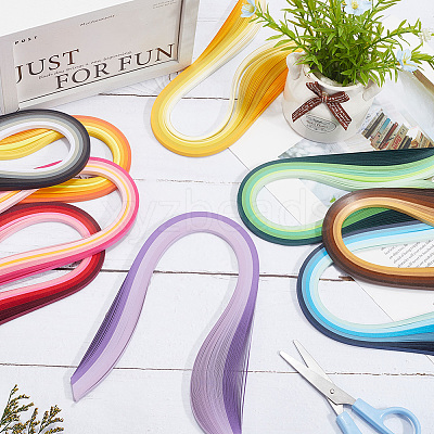 9Sets 9 Styles Gradient Rectangle Quilling Paper Strips DIY-CP0012-32-1