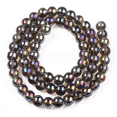 Electroplate Transparent Glass Beads Strands GLAA-T032-T6mm-AB02-1