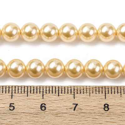 Electroplated Shell Pearl Beads Strands BSHE-G041-6mm-01-1