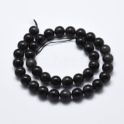 Natural Ice Obsidian Beads Strands G-A171-16-8mm-1