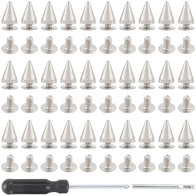 100 Bags Alloy Spiked Cone Rivets for Bag Decoration FIND-CL0002-06P-1