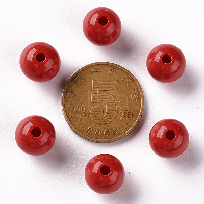 Opaque Acrylic Beads X-MACR-S370-C10mm-A14-1