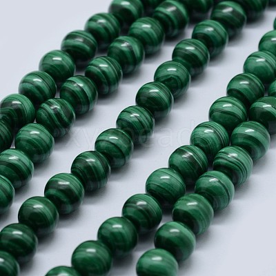 Natural Malachite Beads Strands G-F571-27AA1-8mm-1