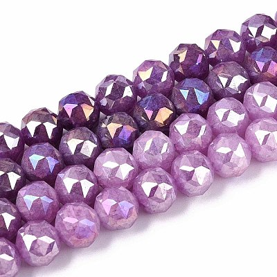 Anti-Tarnish Electroplate Glass Beads Strands GLAA-N064-10mm-07-1