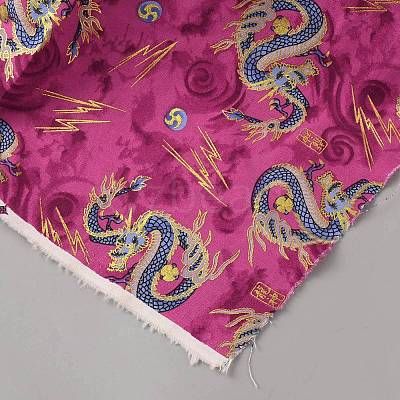 Dragon Pattern Cotton Fabric AJEW-WH0481-274A-1