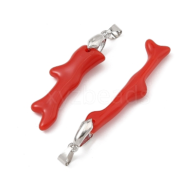 Opaque Acrylic Imitation Coral Big Pendants PALLOY-JF05984-1