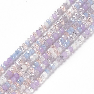 Electroplate Glass Beads Strands X-EGLA-S192-001A-B11-1