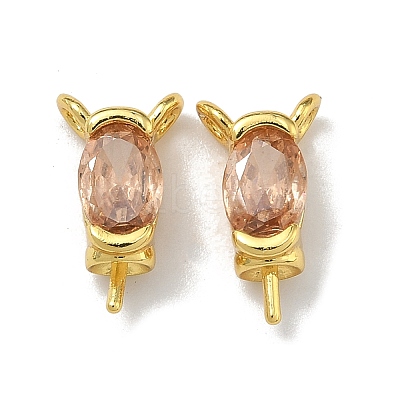Brass Pave Single Cubic Zirconia Peg Bails Pin Charms KK-D226-01G-06-1