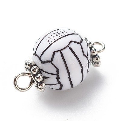 Acrylic Basketball Connector Charms PALLOY-JF01869-02-1