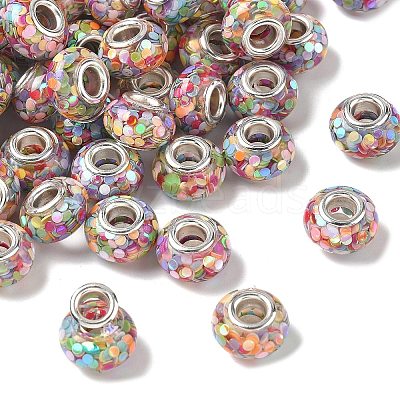 Transparent Resin Rondelle European Beads RESI-S023-20-1