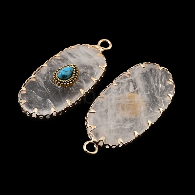 Natural Quartz Crystal & Synthetic Turquoise Carved Pendants GG-CBA5963-02I-1