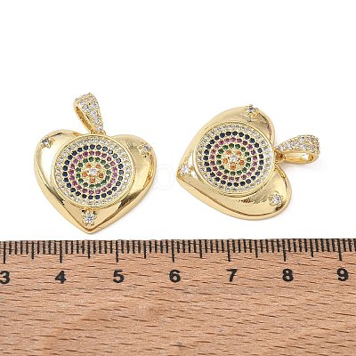 Brass Micro Pave Colorful Cubic Zirconia Pendants CU-CBA6B6F-15G-1