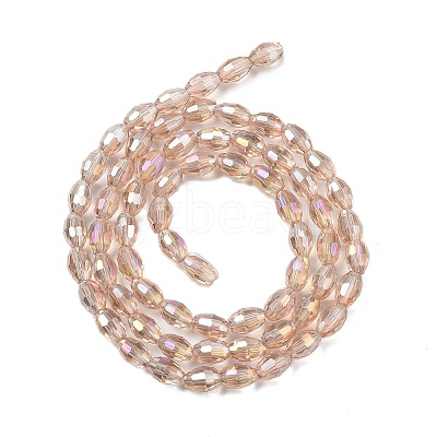 Transparent Electroplate Glass Beads Strands EGLA-A037-T6x8mm-B04-1