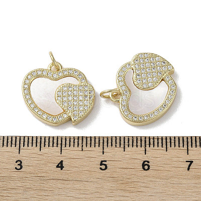 Brass Micro Pave Cubic Zirconia Pendants KK-G485-34H-G-1