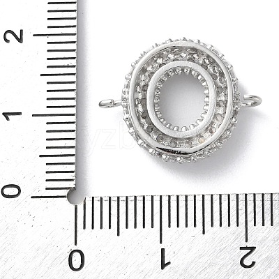 Brass Micro Pave Cubic Zirconia Letter Links KK-I717-04O-P-1