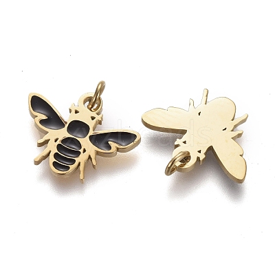316 Surgical Stainless Steel Enamel Charms X-STAS-H100-07G-1