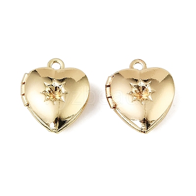 Heart Brass Pendant Rhinestone Settings KK-A276-12LG-1