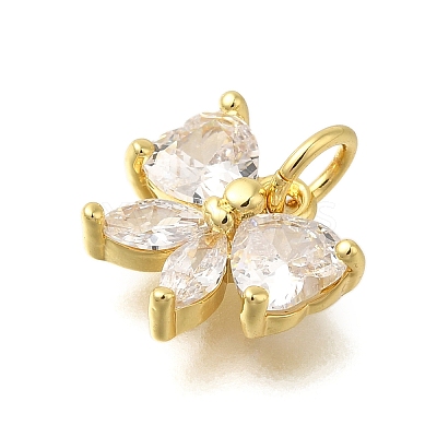 Rack Plating Brass Micro Pave Cubic Zirconia Charms KK-I716-22G-02-1