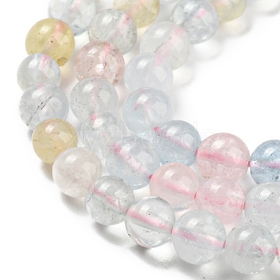 Natural Morganite Beads Strands G-P503-4MM-02-1