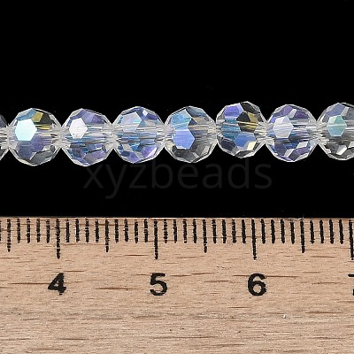 Electroplate Transparent Glass Beads Strands EGLA-A035-T6mm-L19-1