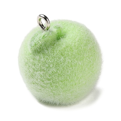 Fruit Theme Flocking Opaque Resin Pendants LS-RESI-D017-04B-P-1