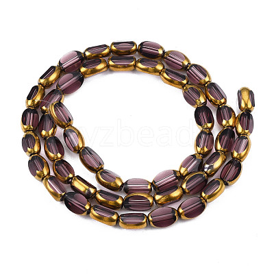 Electroplate Glass Beads Strands EGLA-N008-015B-1