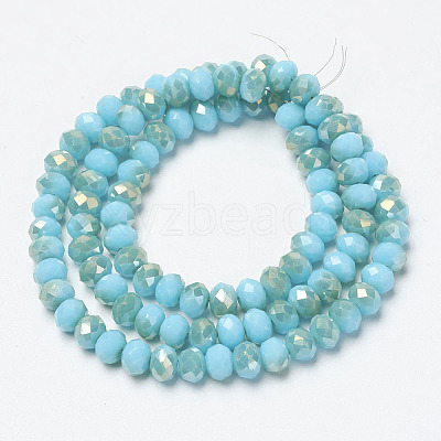 Electroplate Opaque Glass Beads Strands EGLA-A034-P4mm-H09-1
