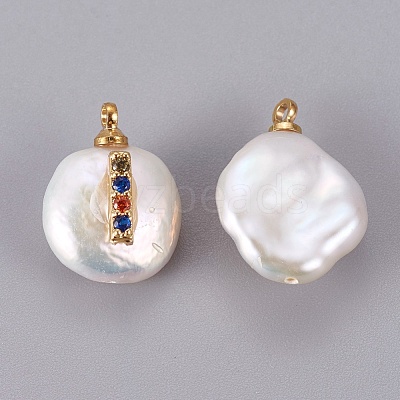 Natural Cultured Freshwater Pearl Pendants PEAR-F008-32G-I-1