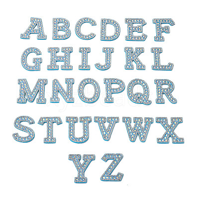 Alphabet Resin Rhinestone Patches DIY-TAC0005-45F-1