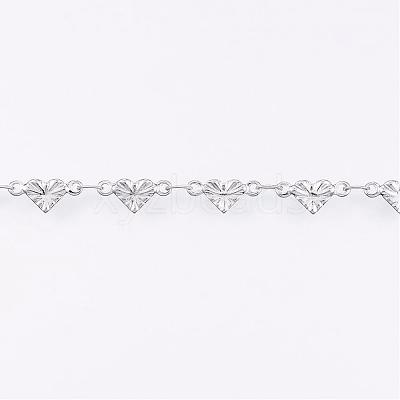 Tarnish Resistant Handmade 304 Stainless Steel Bar Link Chains STAS-G038-10P-1
