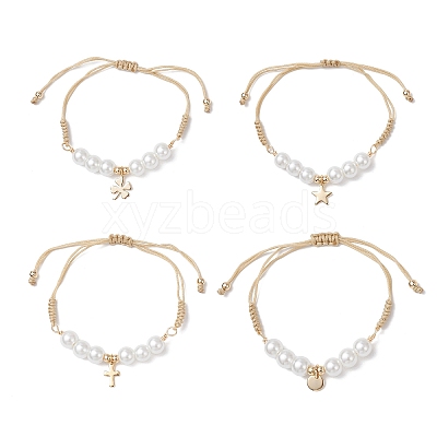 4Pcs 304 Stainless Steel Charms Bracelets BJEW-JB12518-1