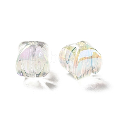 Two Tone UV Plating Rainbow Iridescent Acrylic Beads TACR-D010-04G-1