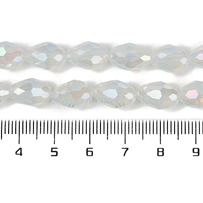 Opaque Solid Color Electroplate Glass Beads Strands EGLA-N013-J8mm-B02-1