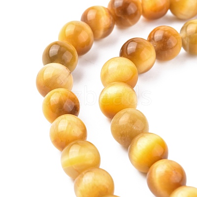 Natural Gold Tiger Eye Beads Strands G-G212-8mm-18-1