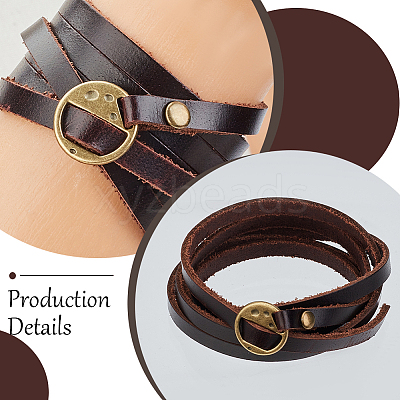 2Pcs Cowhide Wrap Bracelets BJEW-GF0001-35A-1