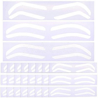 24Pcs 3 Styles Plastic Eyebrow Tattoo Practice Skin AJEW-CP0009-58A-1