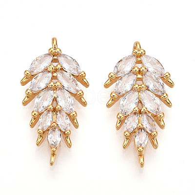 Brass Micro Pave Cubic Zirconia Pendants X1-KK-N261-95B-G-1
