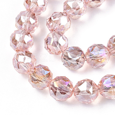 Electroplate Transparent Glass Beads Strands X-EGLA-T020-16C-1