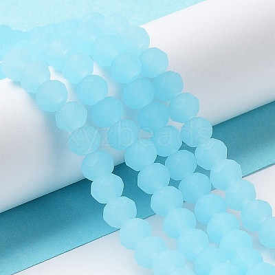 Imitation Jade Solid Color Glass Beads Strands EGLA-A034-J3mm-MD04-1
