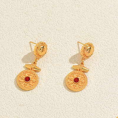 Alloy Rhinestone Stud Dangle Earrings for Women XJ2784-2-1