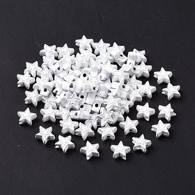 Spray Painted Alloy Beads PALLOY-K001-02N-1