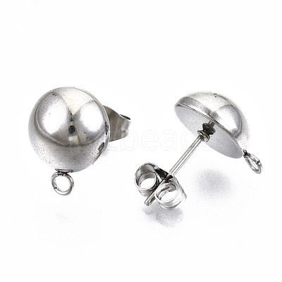 Non-Tarnish 304 Stainless Steel Stud Earring Findings STAS-Q225-16A-10mm-1