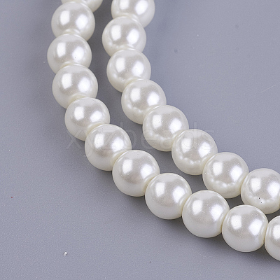 Eco-Friendly Dyed Glass Pearl Bead Strands X-HY-A008-6mm-RB002-1