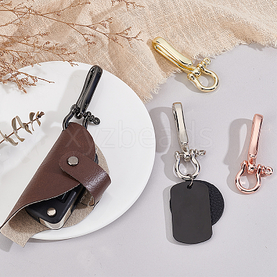 4Pcs 4 Colors Brass Shackle Clasps with Brass S Hook Clasps KK-PH0012-38-1