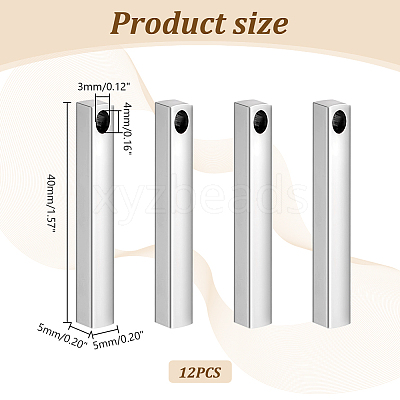 12Pcs 304 Stainless Steel Pendants STAS-GA0001-59-1