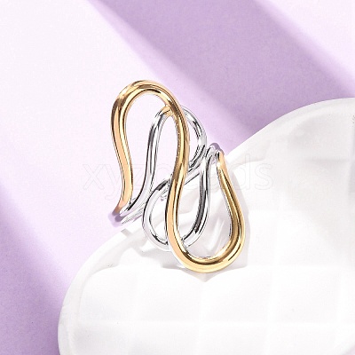 304 Stainless Steel Open Cuff Rings for Women RJEW-K321-01I-1