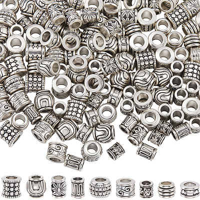 180Pcs 9 Styles Tibetan Style Alloy Beads TIBEB-PA0001-05-1